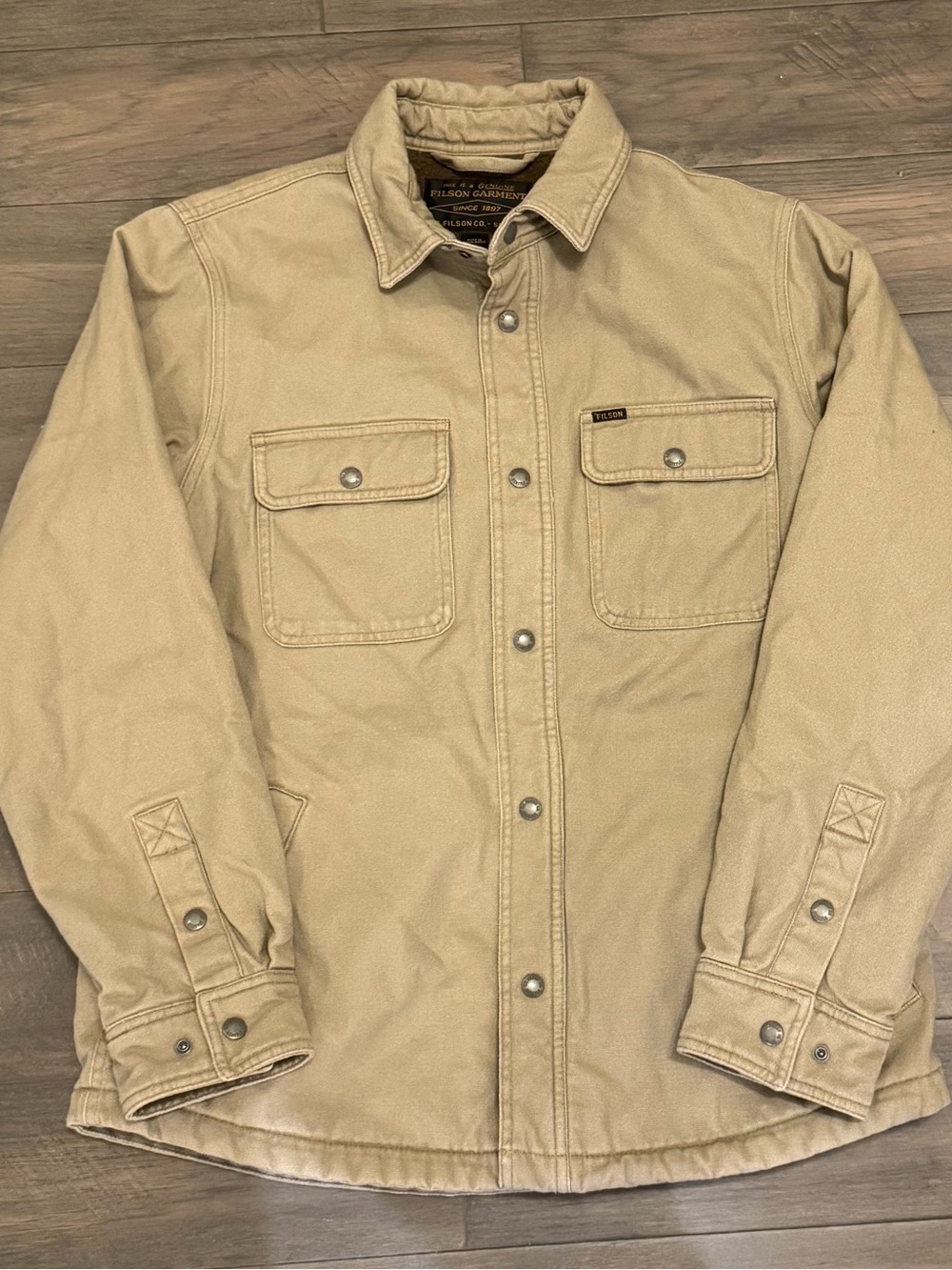 Filson Tan Tin Cloth Shirt Jacket